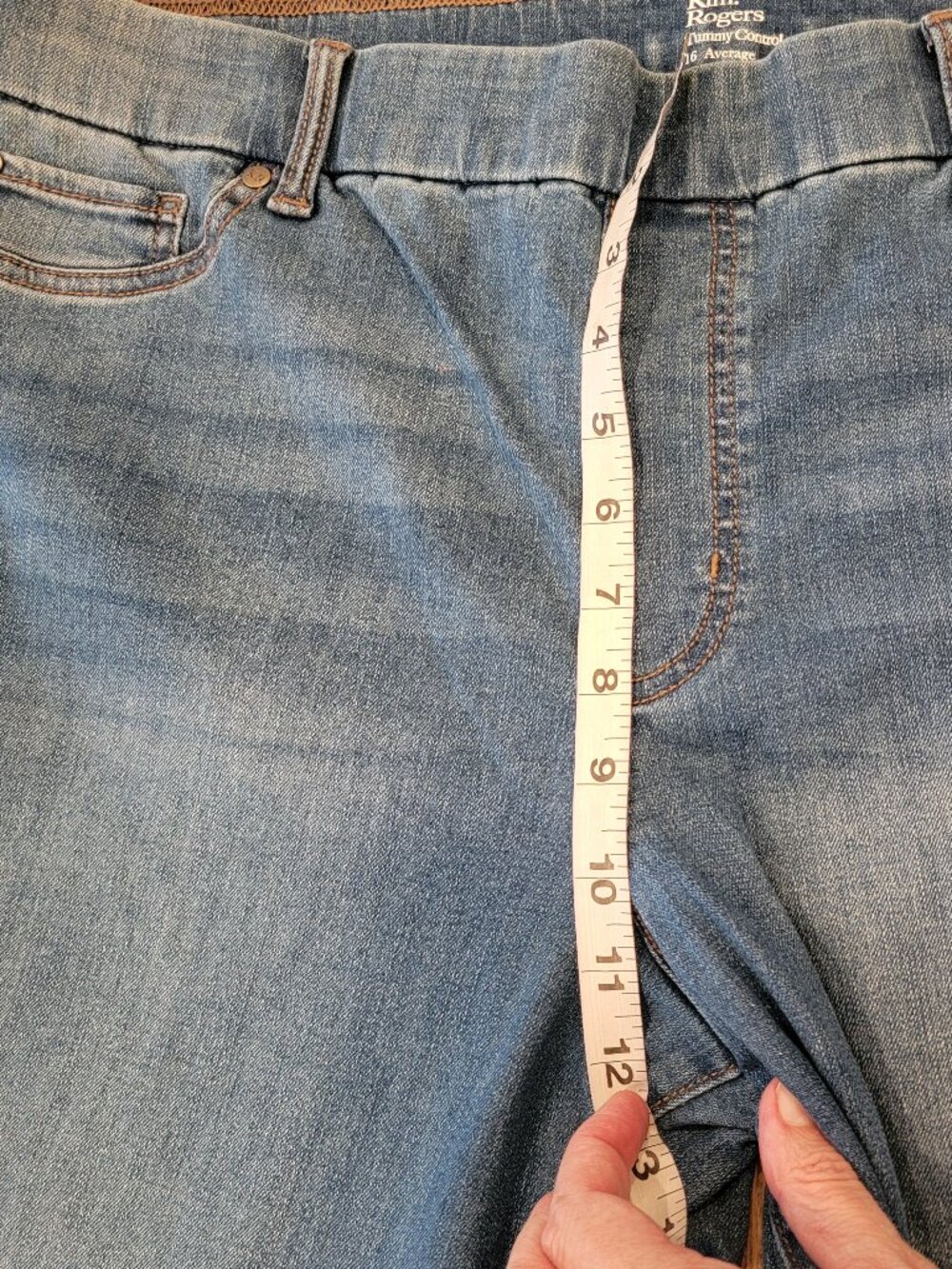 Kim Rogers Pull On Bootcut Tummy Control Herrin Wash Blue Jeans - Picture 5 of 11